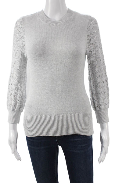 Cotton By Autumn Cashmere Womens Pullover Gray Crewneck Longsleeve Size XS