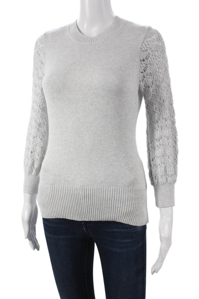 Cotton By Autumn Cashmere Womens Pullover Gray Crewneck Longsleeve Size XS
