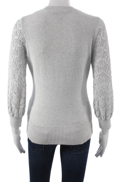 Cotton By Autumn Cashmere Womens Pullover Gray Crewneck Longsleeve Size XS