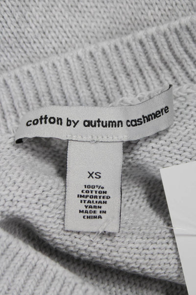 Cotton By Autumn Cashmere Womens Pullover Gray Crewneck Longsleeve Size XS