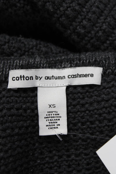 Cotton By Autumn Cashmere Womens Cardigan Gray Cotton Long Sleeve Size XS