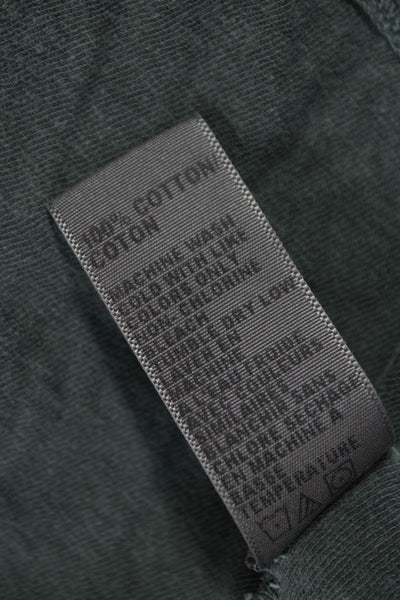 Standard James Perse Mens Pullover Hoodie Green V-Neck Long Sleeve Size L