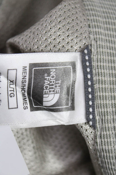 The North Face Mens Button Up Collared Striped Beige Modal Shirt Size XL