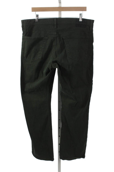 AG Mens Chino Pants Green Cotton Button Size 36