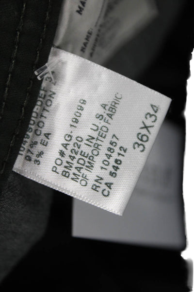 AG Mens Chino Pants Green Cotton Button Size 36