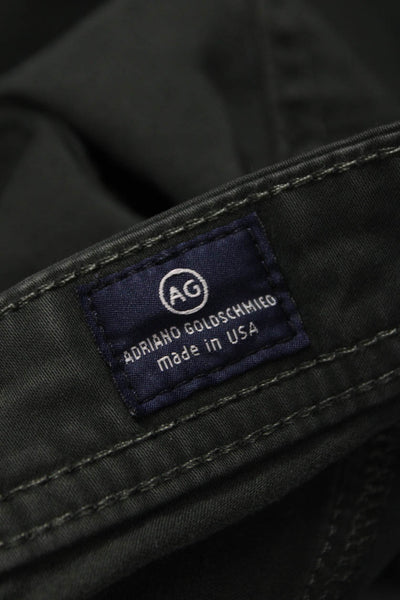 AG Mens Chino Pants Green Cotton Button Size 36