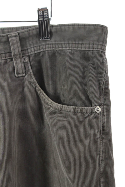 AG Mens Straight Leg Cotton Pants Gray Button Size 36