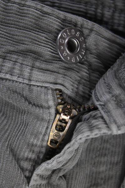 AG Mens Straight Leg Cotton Pants Gray Button Size 36