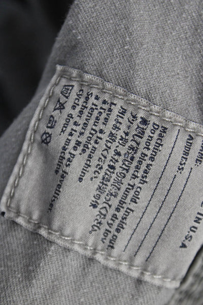 AG Mens Straight Leg Cotton Pants Gray Button Size 36