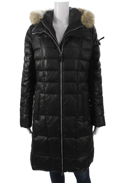 Marc New York Women Puffer Jacket Black Zip Polyester Long Sleeve Size M