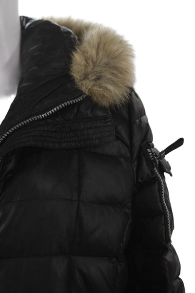Marc New York Women Puffer Jacket Black Zip Polyester Long Sleeve Size M