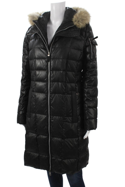 Marc New York Women Puffer Jacket Black Zip Polyester Long Sleeve Size M