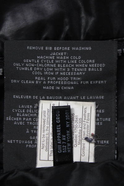 Marc New York Women Puffer Jacket Black Zip Polyester Long Sleeve Size M