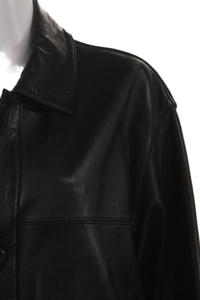Marc New York Mens Leather Button Jacket Black Size M