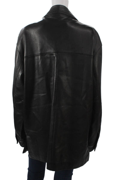 Marc New York Mens Leather Button Jacket Black Size M