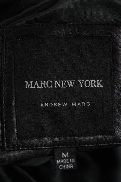 Marc New York Mens Leather Button Jacket Black Size M