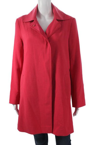 T Tahari Women Overcoat Red Button Long Sleeve Size M