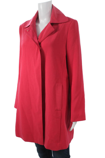 T Tahari Women Overcoat Red Button Long Sleeve Size M
