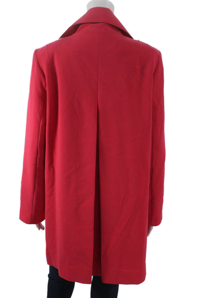 T Tahari Women Overcoat Red Button Long Sleeve Size M