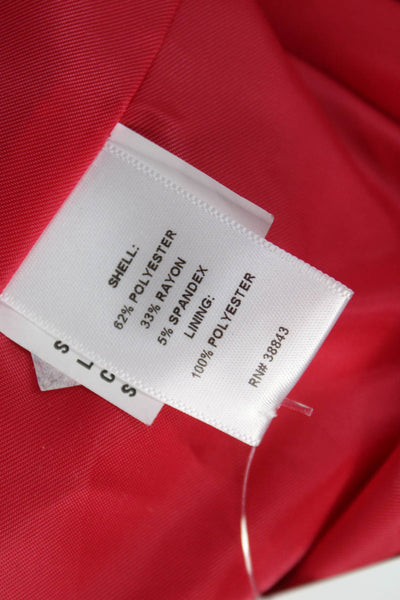 T Tahari Women Overcoat Red Button Long Sleeve Size M