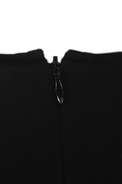 Calvin Klein Women Sheath Dress Black Cowl Neck Long Sleeve Knee Length Size 8