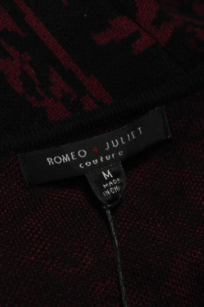 Romeo & Juliet Womens Sweater Dress Black Geometric Rayon Size M