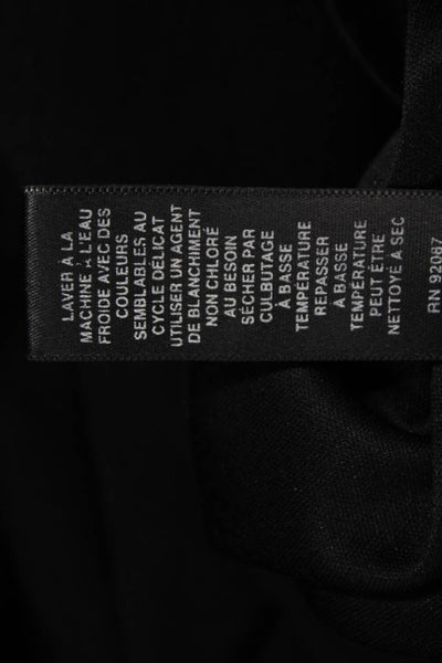 Saks Fifth Avenue Women Sheath Dress Black V Neck Half Sleeve Polyester Size 6