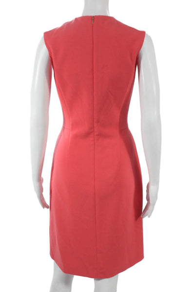 Boss Hugo Boss Womens Sheath Dress Red V-Neck Knee Length Size 6