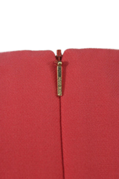 Boss Hugo Boss Womens Sheath Dress Red V-Neck Knee Length Size 6