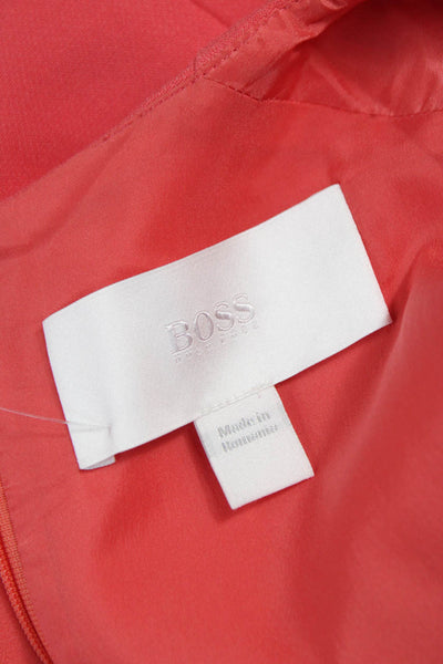 Boss Hugo Boss Womens Sheath Dress Red V-Neck Knee Length Size 6