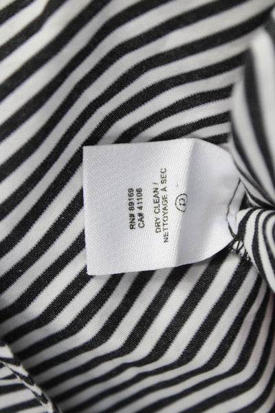 Derek Lam 10 Crosby Women Black Cotton V-Neck Long Sleeve Basic Blouse Size 2