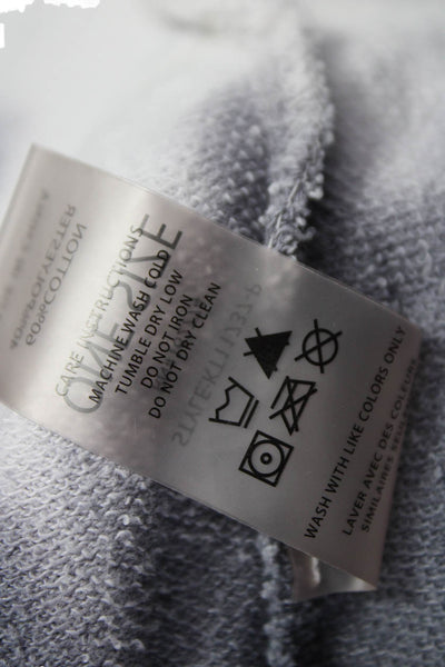 Mono B Womens Tunic Gray Crewneck Cotton Short Sleeve Geometric Size One Size