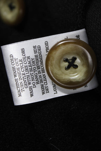 Z Supply Women Overcoat Black Collared Button Long Sleeve Size L