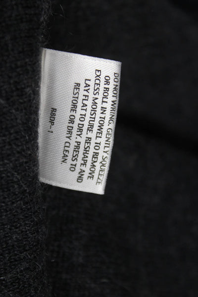 Eileen Fisher Women Wool Gray Cardigan 3/4 Sleeve Round Neck Solid Size L