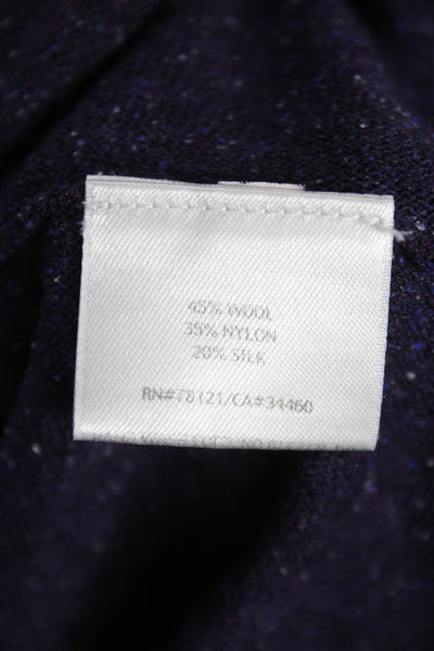 Eileen Fisher Womens Blue Wool Boat Neck Long Sleeve Pullover Size L