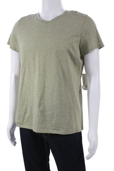 Vince Mens Green V-Neck Pima Cotton T-Shirt Size XL