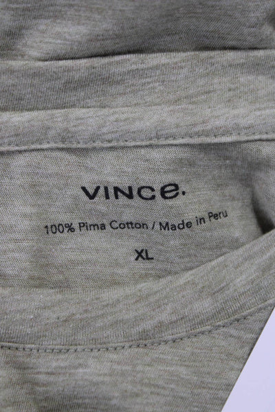 Vince Mens Green V-Neck Pima Cotton T-Shirt Size XL