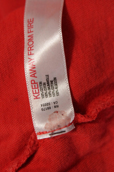 FP Movement Womens Cropped Red Cotton Long Sleeve T-Shirt Crew Neck Size XS