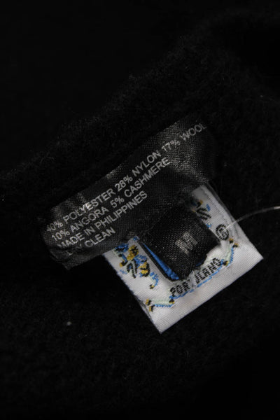 Portolano Womens Pullover Sweater Black Boat Neck Long Sleeve Polyester Size M