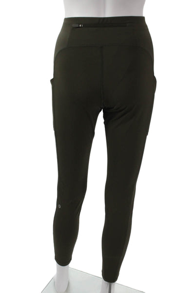 Lululemon Womens Ankle Leggings Green Nylon Blend Size 10