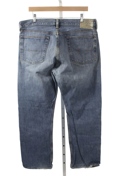 Polo Ralph Lauren Mens Straight Jeans Blue Zip Cotton Inseam 29 Size 35