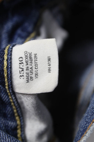 Polo Ralph Lauren Mens Straight Jeans Blue Zip Cotton Inseam 29 Size 35