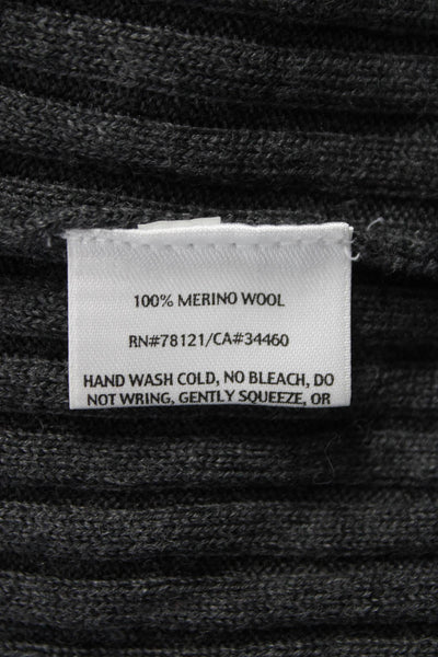 Eileen Fisher Womens Merino Wool Gray Cardigan 3/4 Sleeve Size S