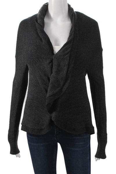Vince Women Cardigan Gray Wool Cowl Neck Long Sleeve Solid Size XS