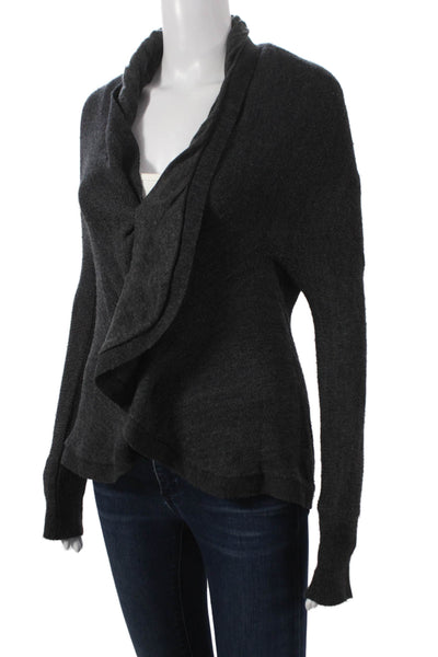 Vince Women Cardigan Gray Wool Cowl Neck Long Sleeve Solid Size XS