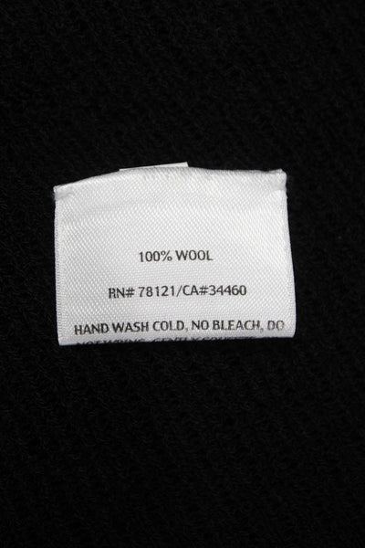 Eileen Fisher Womens Wool V-Neck Cardigan 3/4 Sleeve Black Size XS