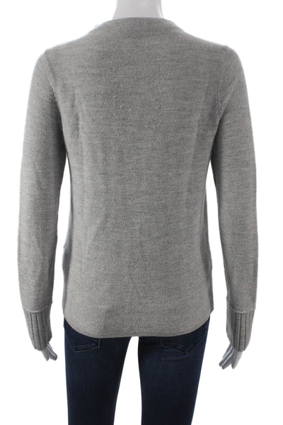 Club Monaco Womens Pullover Sweater Gray Merino Mock Neck Long Sleeve Size S