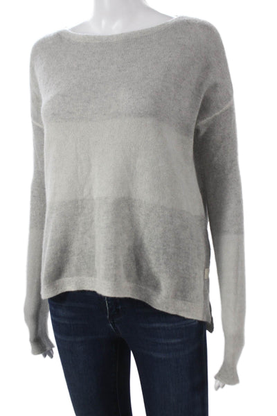 White + Warren Women Cashmere Boat Neck Sweater Gray Long Sleeve Size XS