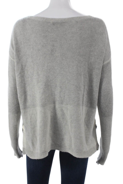 White + Warren Women Cashmere Boat Neck Sweater Gray Long Sleeve Size XS