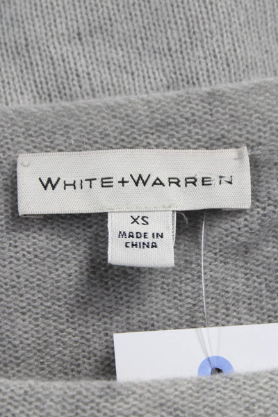 White + Warren Women Cashmere Boat Neck Sweater Gray Long Sleeve Size XS